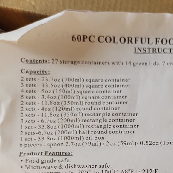 🌸 3 for $20 🌸 60 PC Colorful Food Storage Set by Avon - Picture 6 of 6